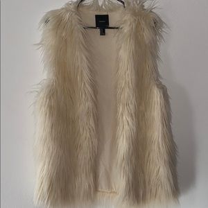 Cream Faux Fur Vest